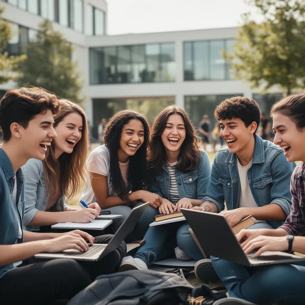 International student on campus